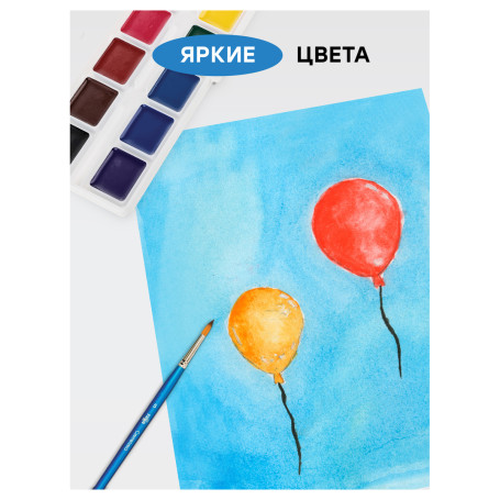 Акварель Гамма "Классическая", медовая, 12 цветов, без кисти, пластик. упак., европодвес NEW