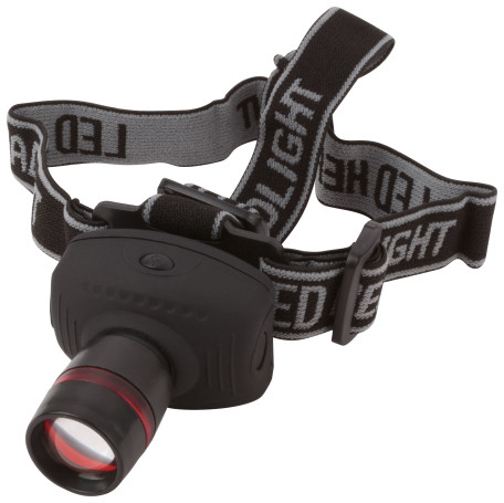 Flashlight with head mount, 1 ultra-bright 1W LED (3 AAA batteries)