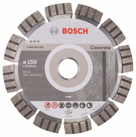 Diamond Cutting Wheel Best for Concrete 150 x 22.23 x 2.4 x 12 mm
