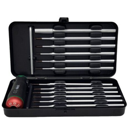 Felo Screwdriver with torque adjustment Series Nm 0.6-1.5 with a set of nozzles 12 pcs in a case 10099116
