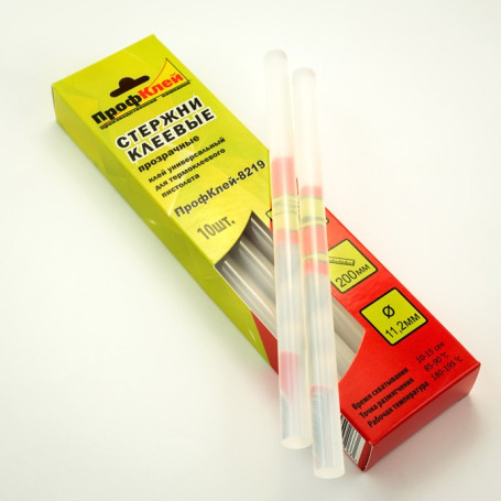 Glue rods ProfKley – 8219 transparent, universal, 10 pcs.