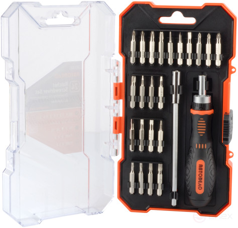 Ratchet screwdriver set with replaceable inserts 24pr.(plast/f) AvtoDelo (30727)