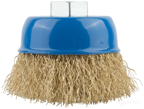 Korschetka, type "cup", nut M14, steel latuned wavy wire 65 mm