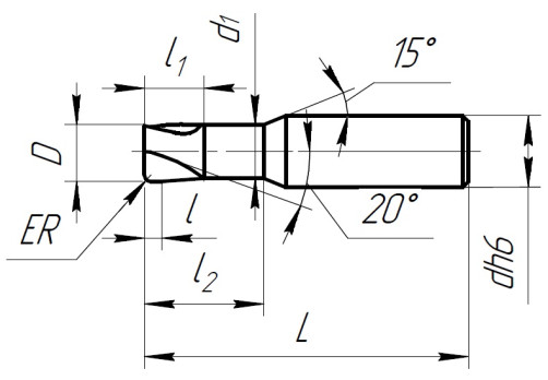 Carbide end mill FC801.120.03.R009