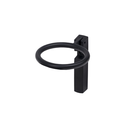 Handle meb. button met. ROUND black matte, AKS