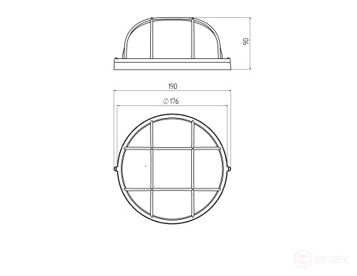 Lamp ERA NBP 03-60-002 Aquatermo aluminum/glass grille IP54 E27 max 60W D176 circle white