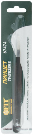 Precision tweezers, antistatic, stainless steel.steel, plastic.coating, Pro type D (120 x 9 x 2 mm)