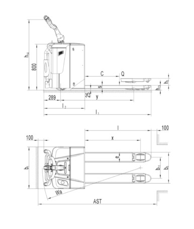 Self-propelled electric trolley TX 20N OXLIFT 2000 kg