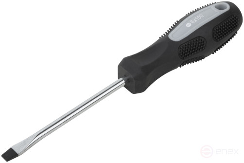 Отвертка "Мастер", CrV сталь, прорезиненная ручка 6х100 мм SL