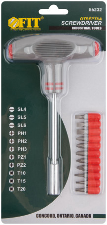 T-shaped screwdriver, 11 CrV bits