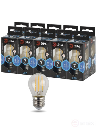 LED Lamp ERA F-LED P45-7W-840-E27 7W Filament Ball Neutral White Light E27