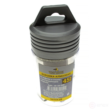Коронка алмазная по кафелю и стеклу 45 мм с ц/с, Чеглок (5/60)