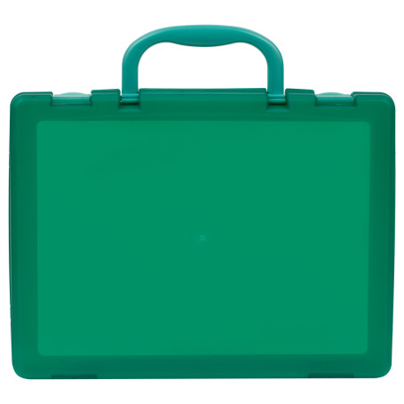 Briefcase 1 compartment STAMM, A4, 275*365*50mm, snap-on, tinted green
