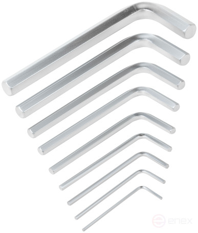 Ключи шестигранные, CrV сталь, 9 шт., 1,5-10 мм, в пластиковом держателе