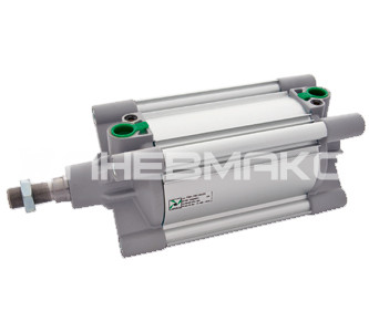 Double-acting pneumatic power cylinder, piston diameter 63mm, stroke 80mm, damper, magnet