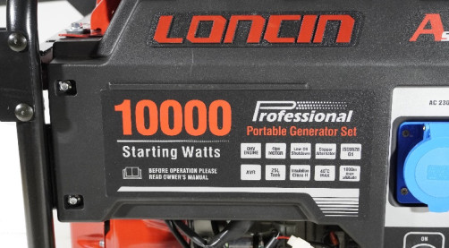 Loncin LC10000D-AS generator, 3-phase (with unlimited power in 1- and 3-phase mode)