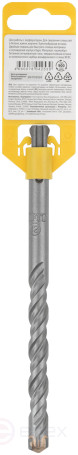 Бур по бетону SDS-PLUS, Профи, крестообразная вставка, двойная спираль, 12 х 160 мм