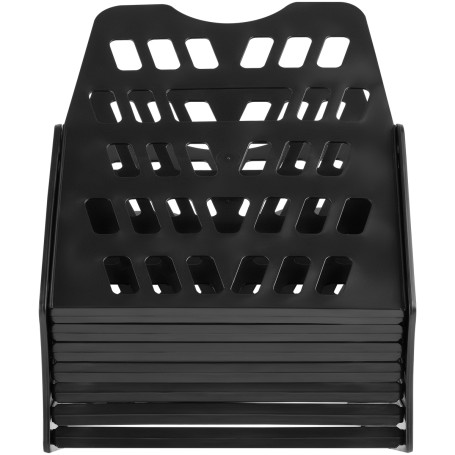 Лоток для бумаг веерный СТАММ, 7-ми секционный, черный