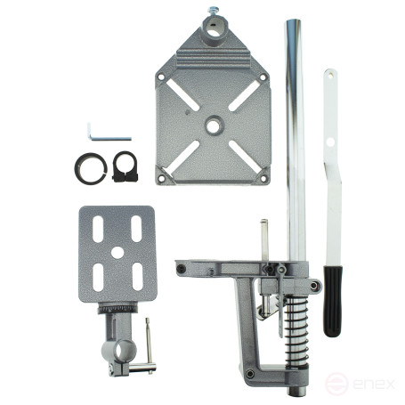Drill stand with additional worktable 230x155mm, fit 39-43mm, working stroke 60mm, Cheglock