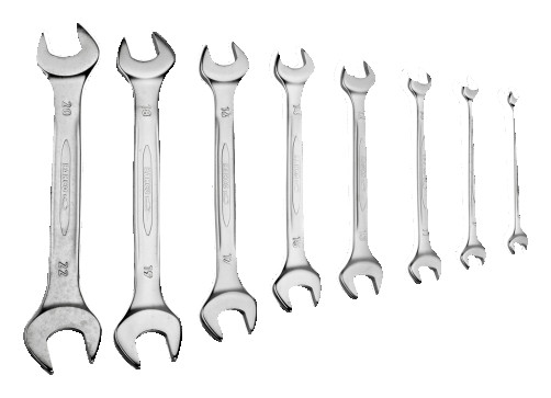 Set of horn keys 6 - 22 mm, 8 pcs, box