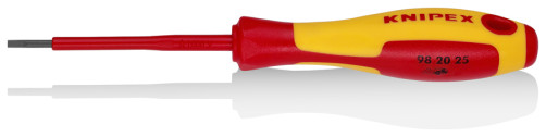 SL2.5x0.4 slotted VDE screwdriver, blade length 75 mm, L-177 mm, dielectric, 2-component handle