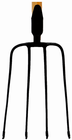 Hay pitchfork with a wooden handle 740 mm and a handle VSCH2P