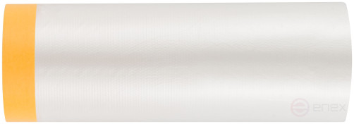 Clever Cover: укрывная пленка с золотистой малярной лентой, статически заряжена, 7 мкр., 140 см х 33 м