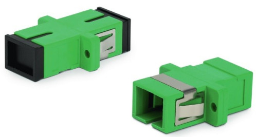 FA-P11Z-SC/SC-N/BK-GN Optical pass-through adapter SC-SC, SM, simplex, plastic housing, green, black caps