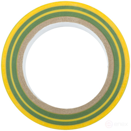 PVC self-extinguishing electrical tape 19 mm x 0.13 mm x 10 m (yellow-green)
