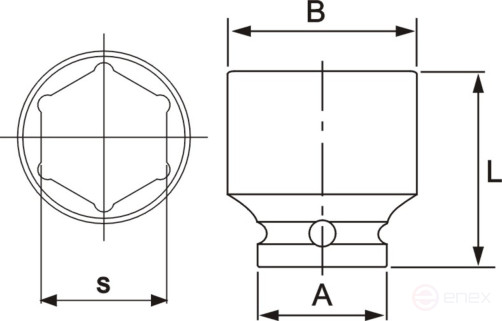 Головка торцевая 1/2" 39мм ударная L=48мм JTC