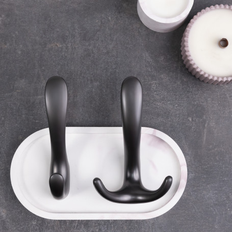 Hook metal two-horn metal ROMA black matte AKS