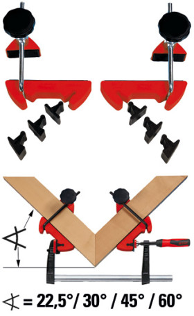 MCX Angle clamp system, for 22.5°, 30°, 45° and 60° angles, auxiliary tool for TG, GZ, GMZ, EHZ, EZS and DUO clamps