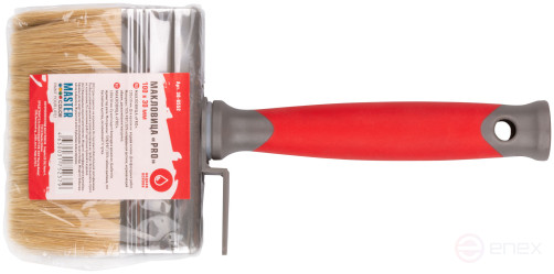 Макловица PRO, 70% ПБT/30% светлая натуральная щетина, нерж.обжим, 2-к ручка, 30 х 100 мм