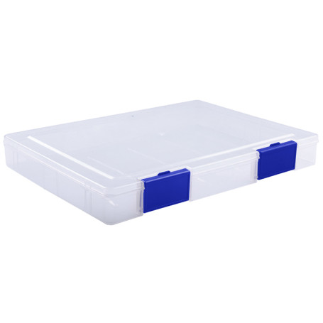 Document folder STAMM A4, 235*310*40mm, plastic, transparent, blue latches