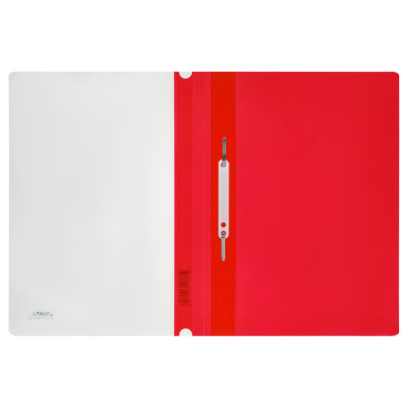The folder is a plastic folder. perf. STAMM A4, 180mkm, red with an open top