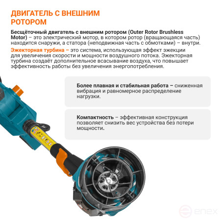 Воздуходувка аккумуляторная BORT BSS-40Li SuperJet (без АКБ и ЗУ)