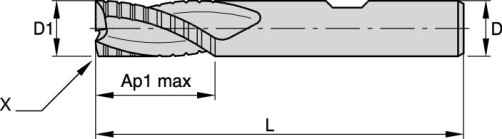 Milling cutter F3BH0600BDL30 KCPM15