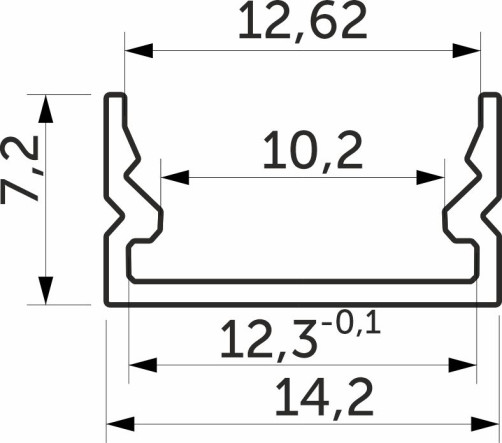 SIRIUS-1407S aluminum overhead profile with screen, aluminum color, 3m, AKS