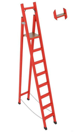 SSS-2.8TS dielectric stepladder with symmetrical support, Telecom, wide steps, h=2800mm, h of the working platform=1900mm, steps.8