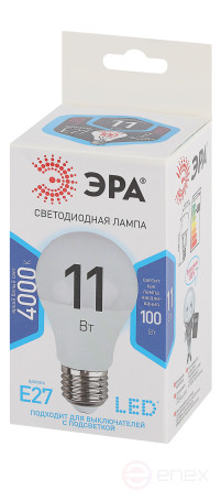 Лампа светодиодная ЭРА STD LED A60-11W-840-E27 11Вт груша нейтральный белый свет Е27