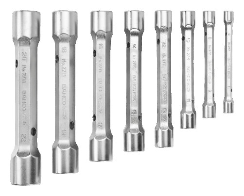 Набор торцевых трубчатых ключей, 6 - 22 мм, 8 шт