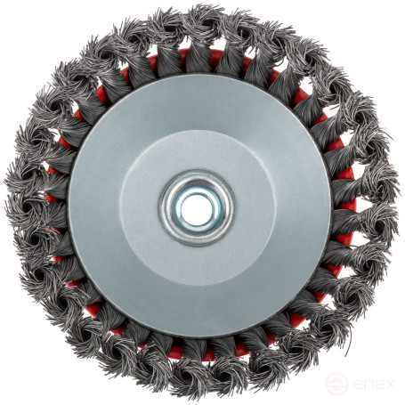 Корщетка чашечная, гайка М14, стальная витая проволока 150 мм