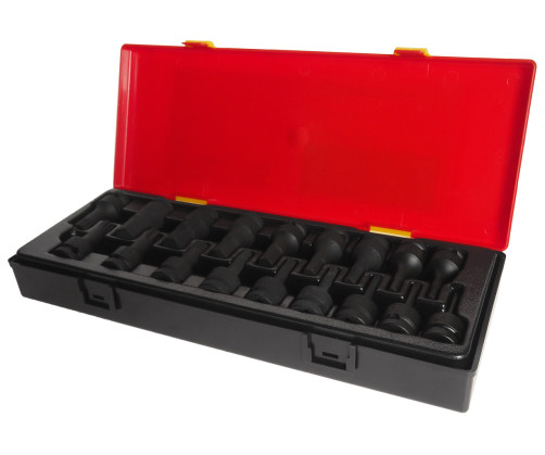 Набор головок торцевых 1/2" 60мм ударных 18 предметов в кейсе JTC