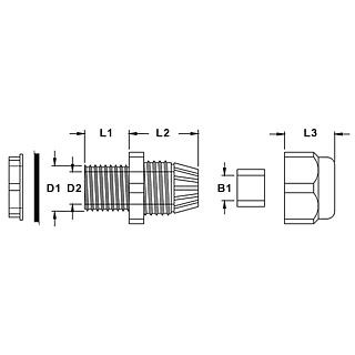 Brass cable entry IP 68 EMC M20 (pack.10 pcs)