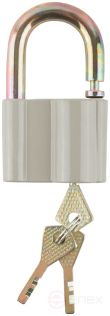 Padlock, aluminum alloy body 55x42 mm, steel shackle 10 mm