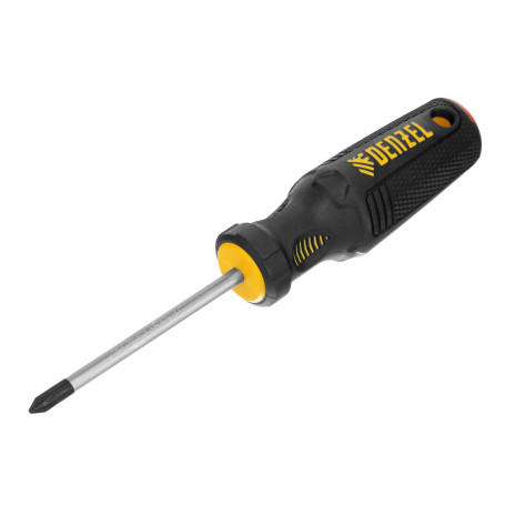 Screwdriver PH0x100 mm, CrV, three-component handle Denzel