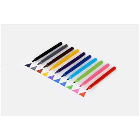 Фломастеры СТАММ "Веселые игрушки", 10цв., смываемые, пластик. пенал, европодвес