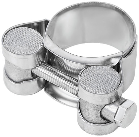 The clamp is a crimping power hinge, stainless steel.steel 23-25 mm