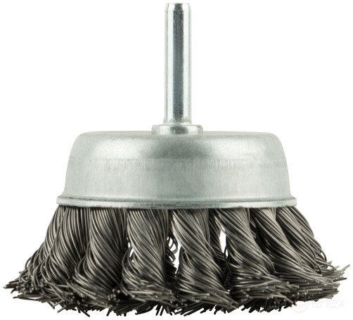 Cup plate, with stud, 65 mm twisted steel wire