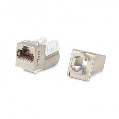 KJNE-8P8C-C6-90-SH-F-WH Keystone Jack Insert RJ-45(8P8C), Category 6, shielded, 110 IDC, sealing with NE-TOOL, white